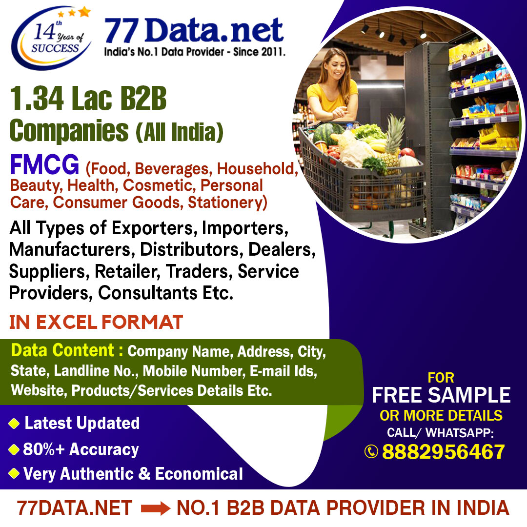 77Data: Download the Verified list of fmcg Companies in India